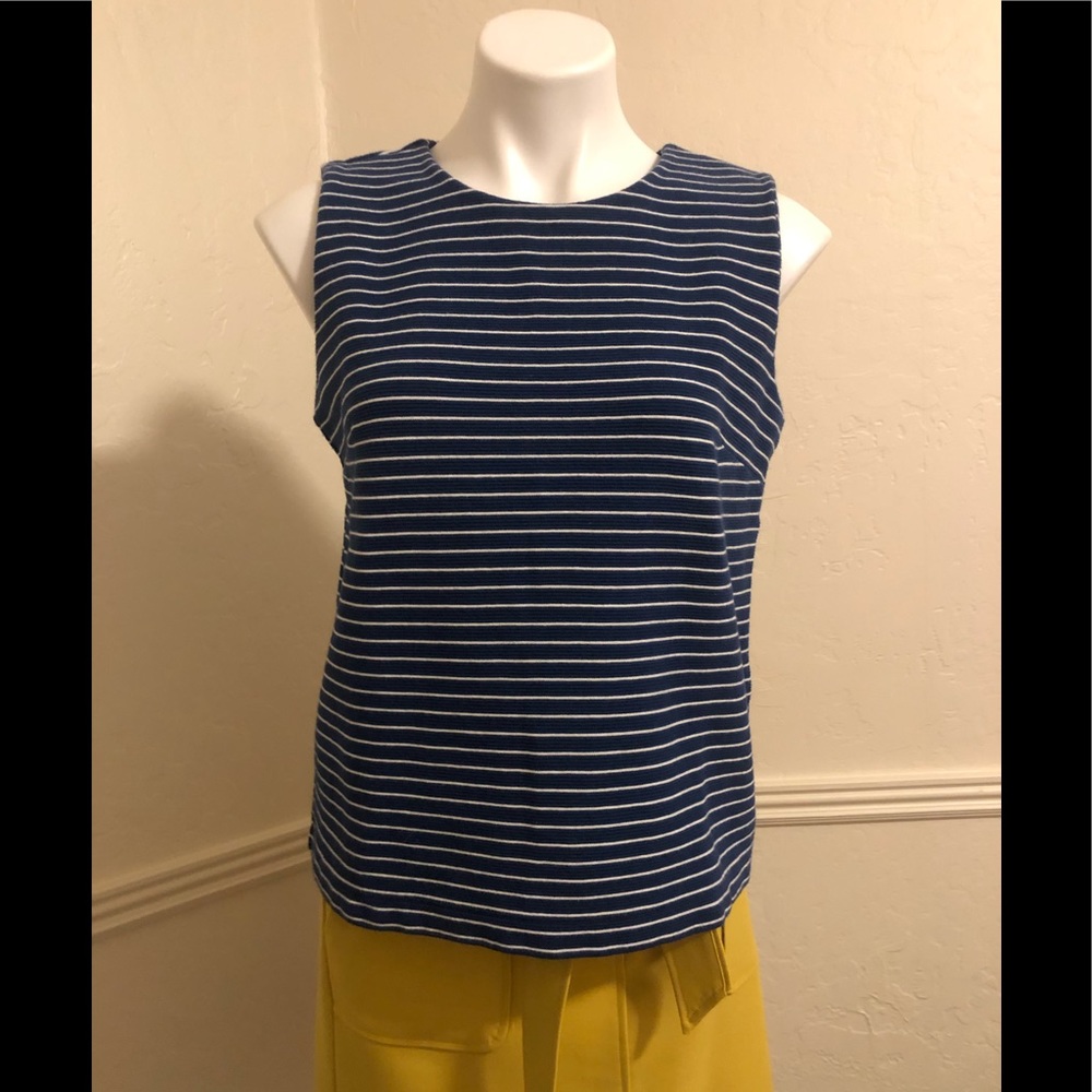 NWT Banana Republic Blue/White Stripe Top Med.